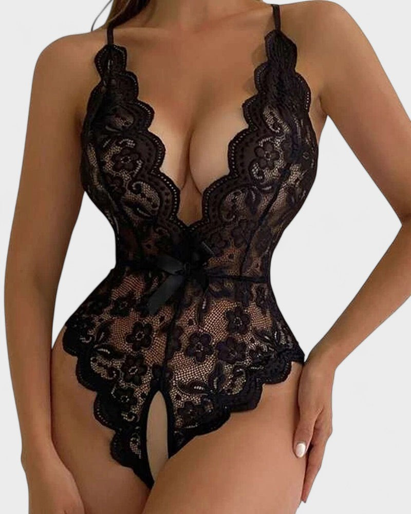 אגנס | בודיי בגד גוף בצבע בז' עם שרוול קצר ללא צווארון