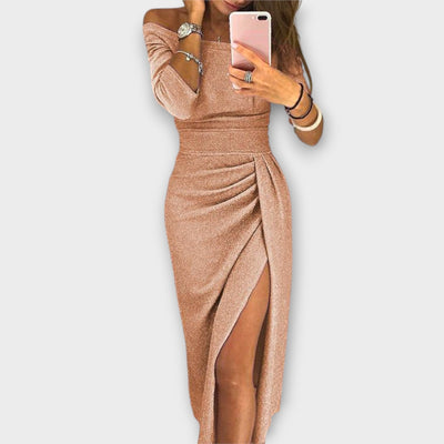 יעל™ | שמלת כתף חשופה אלגנטית