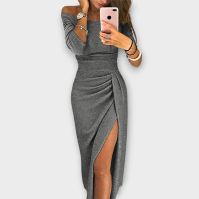 יעל™ | שמלת כתף חשופה אלגנטית
