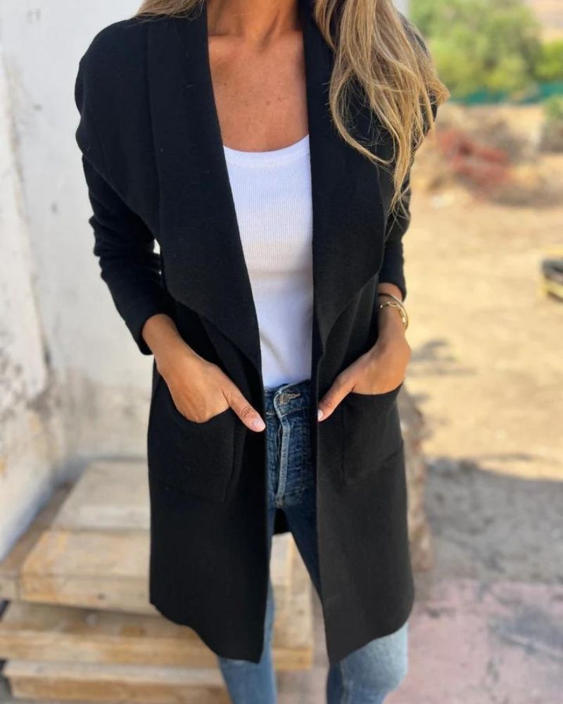 אייגונה™ | ז’קט קרדיגן קז’ואל עם דש