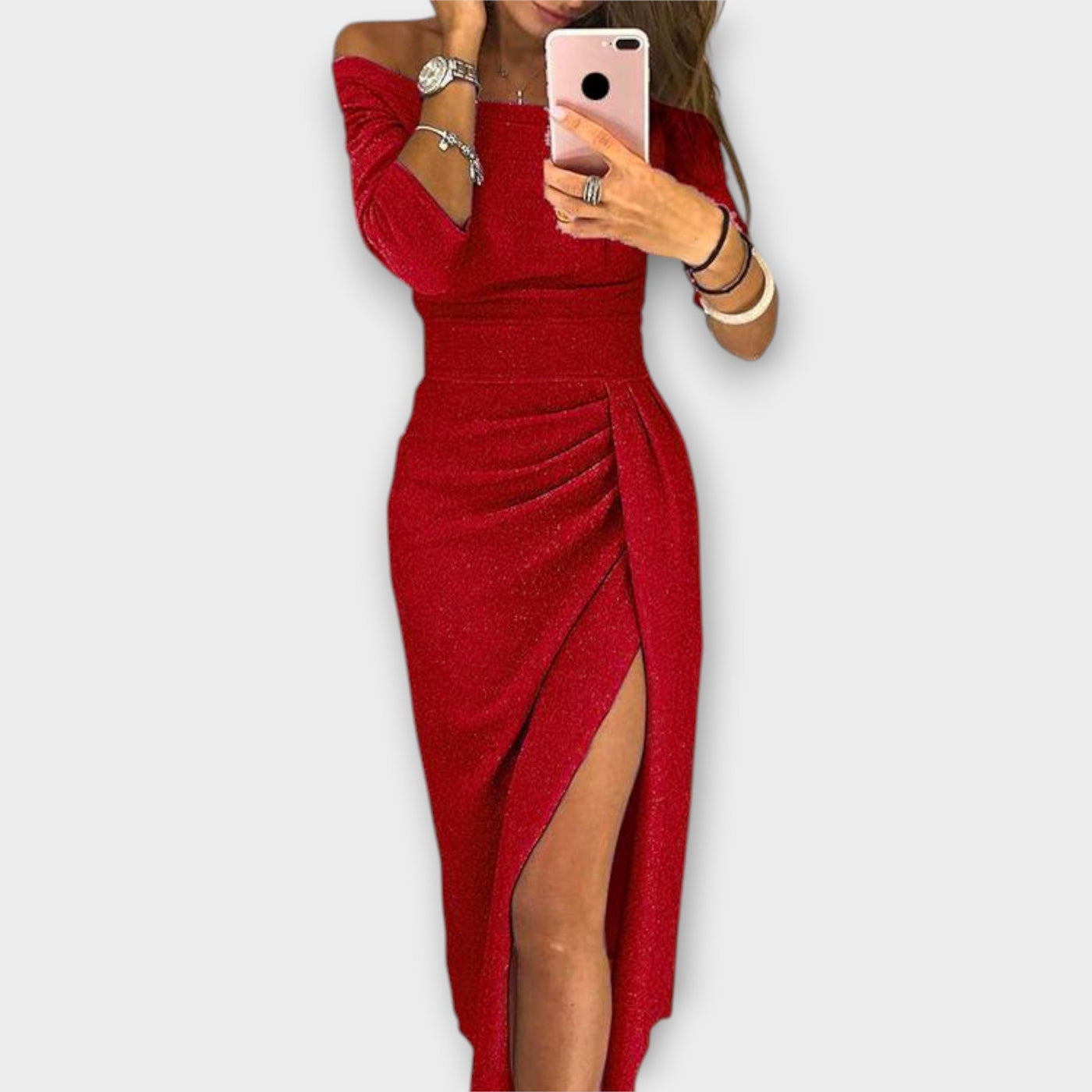 יעל™ | שמלת כתף חשופה אלגנטית