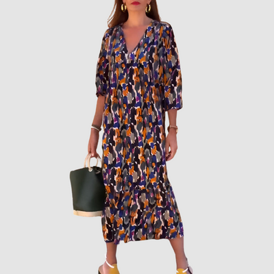 פרנסס™ | שמלת V-ניק אלגנטית