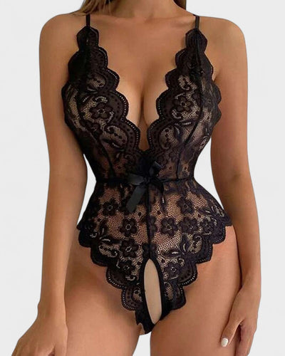 אגנס | בודיי בגד גוף בצבע בז' עם שרוול קצר ללא צווארון