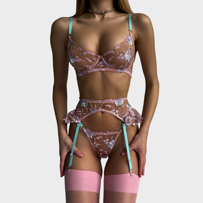 בקי | סט תחתוני פרחים צרפתי של 3 חלקים