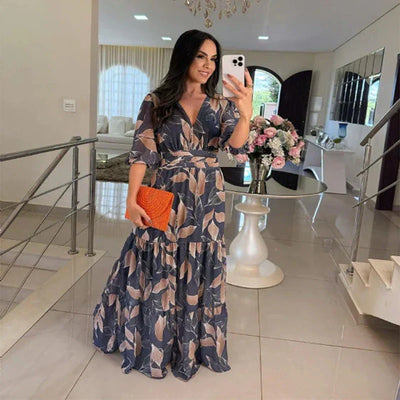 קמיל™ | שמלה ארוכה פרחונית אלגנטית