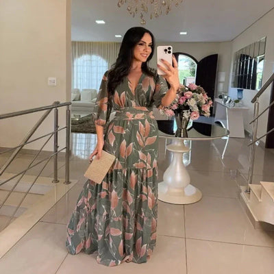 קמיל™ | שמלה ארוכה פרחונית אלגנטית