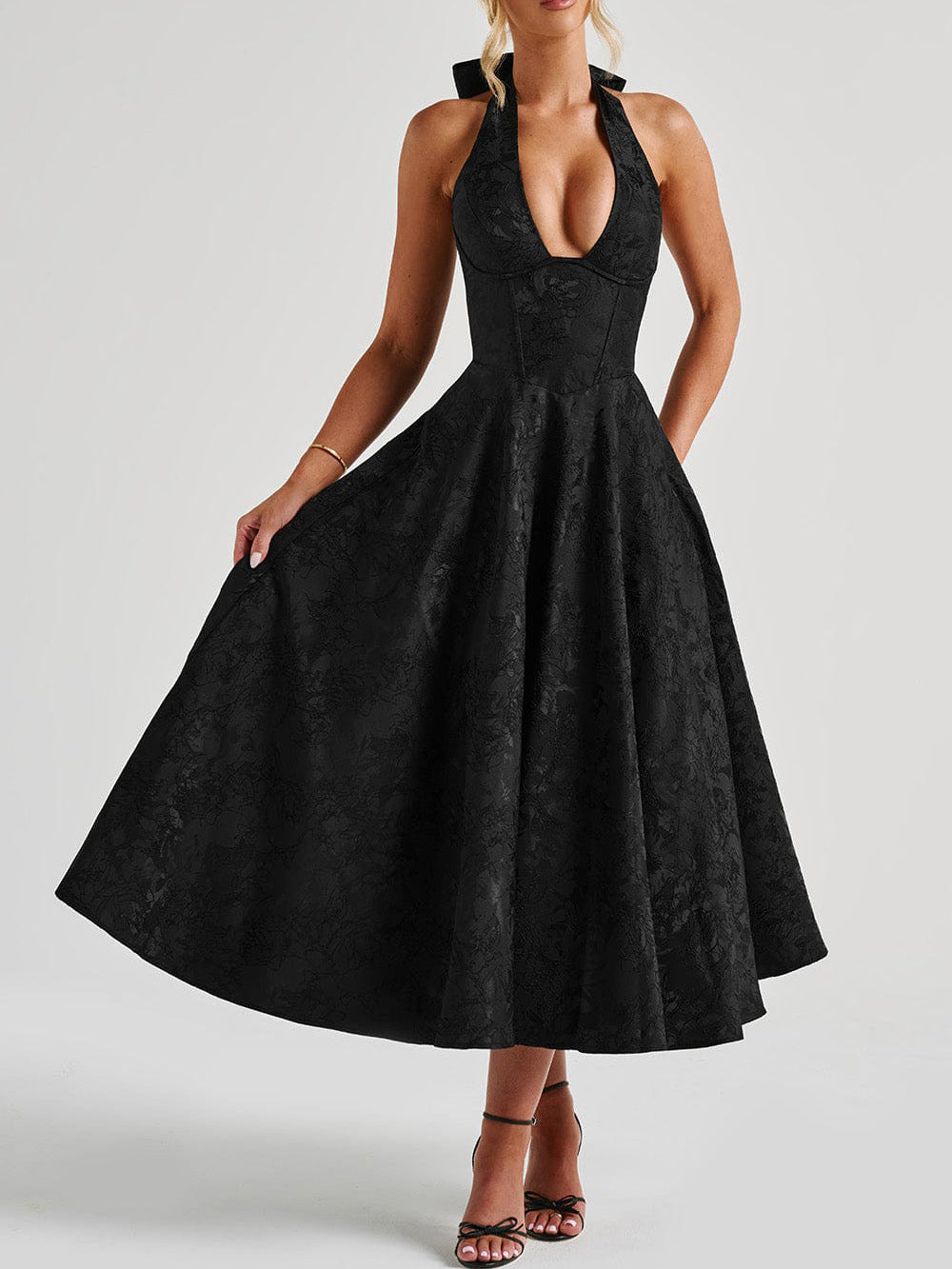 מאיה™ | שמלת מידי לימון אלגנטית