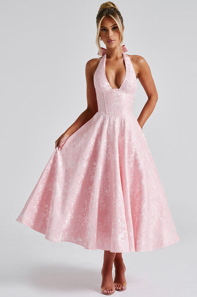 מאיה™ | שמלת מידי לימון אלגנטית