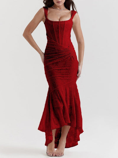 לורן™ | שמלת מקסי פרחונית כחולה