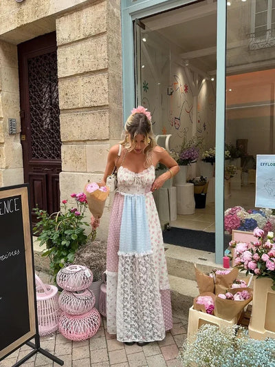 ויויאנה™ | שמלת פאטצ'וורק עם רצועות מתכווננות