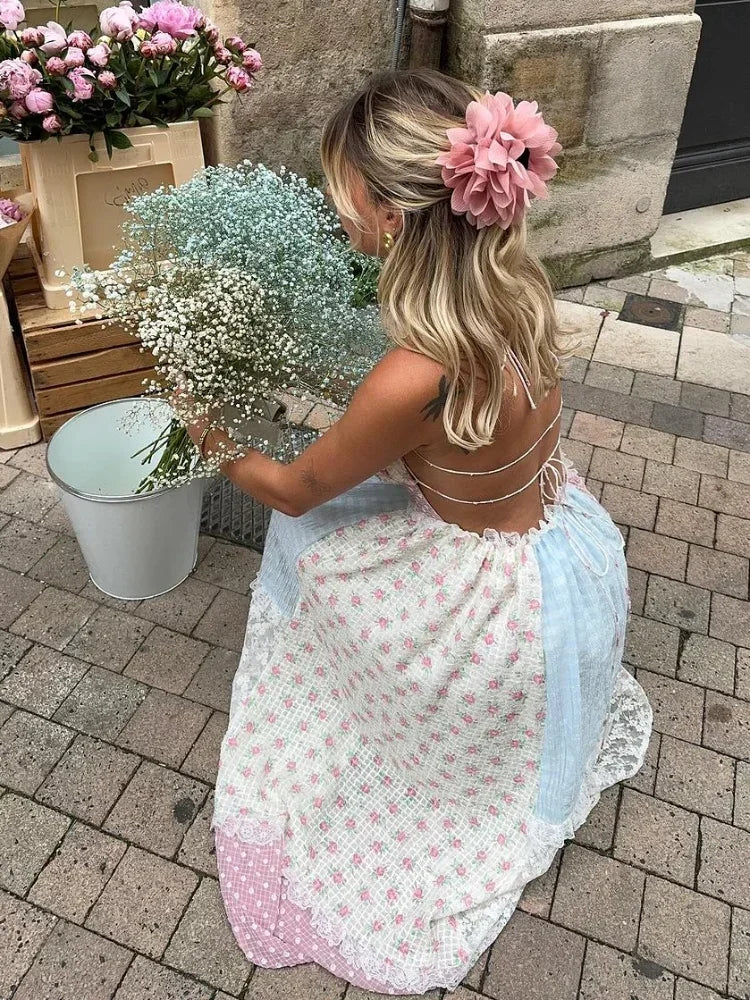 ווויאנה™ | שמלת פאטצ'וורק עם רצועות