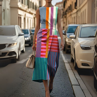 טיפאני™ | שמלת סטן מודפסת