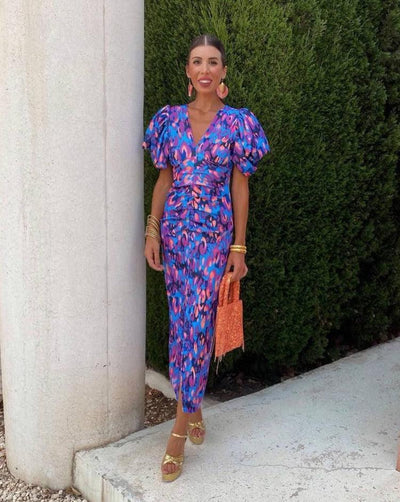 ליה™ | שמלת שרוולים מנופחים