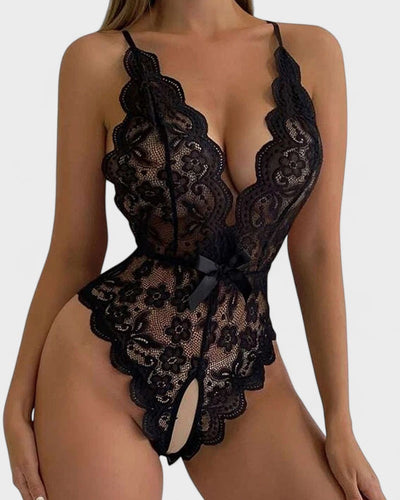 אגנס | בודיי בגד גוף בצבע בז' עם שרוול קצר ללא צווארון