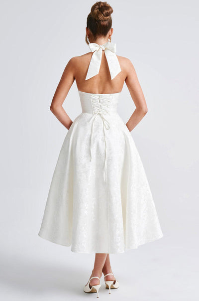 מאיה™ | שמלת מידי לימון אלגנטית