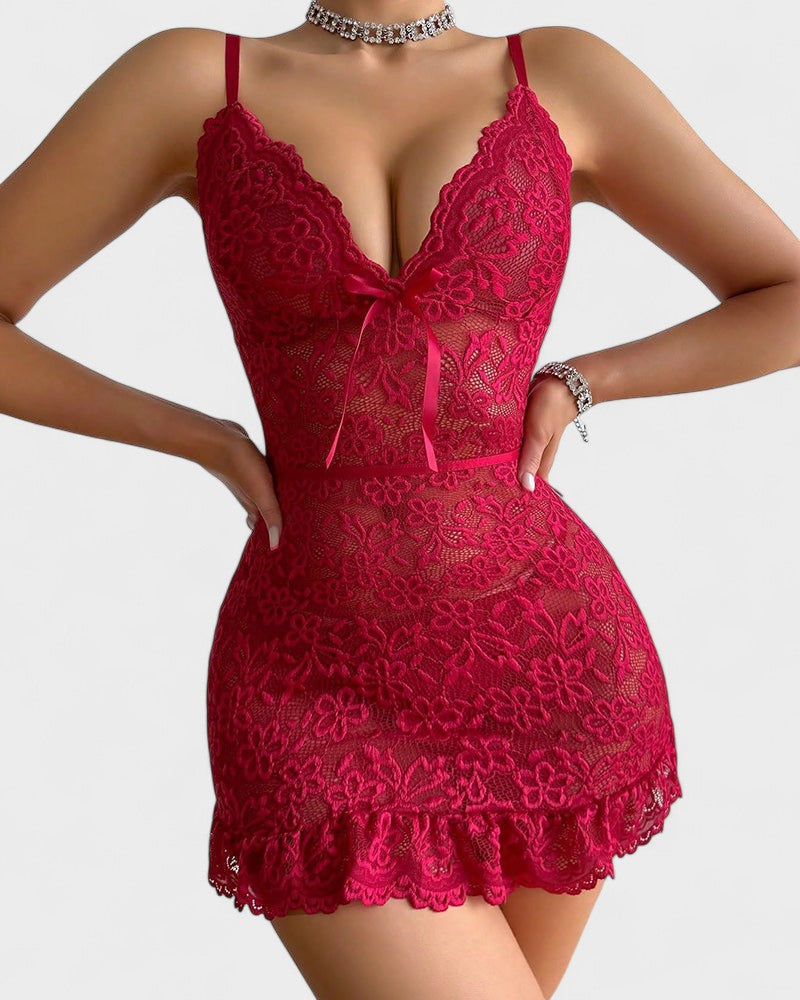 רוזלי | שמלת לילה בלונדינית עם מחשוף עמוק