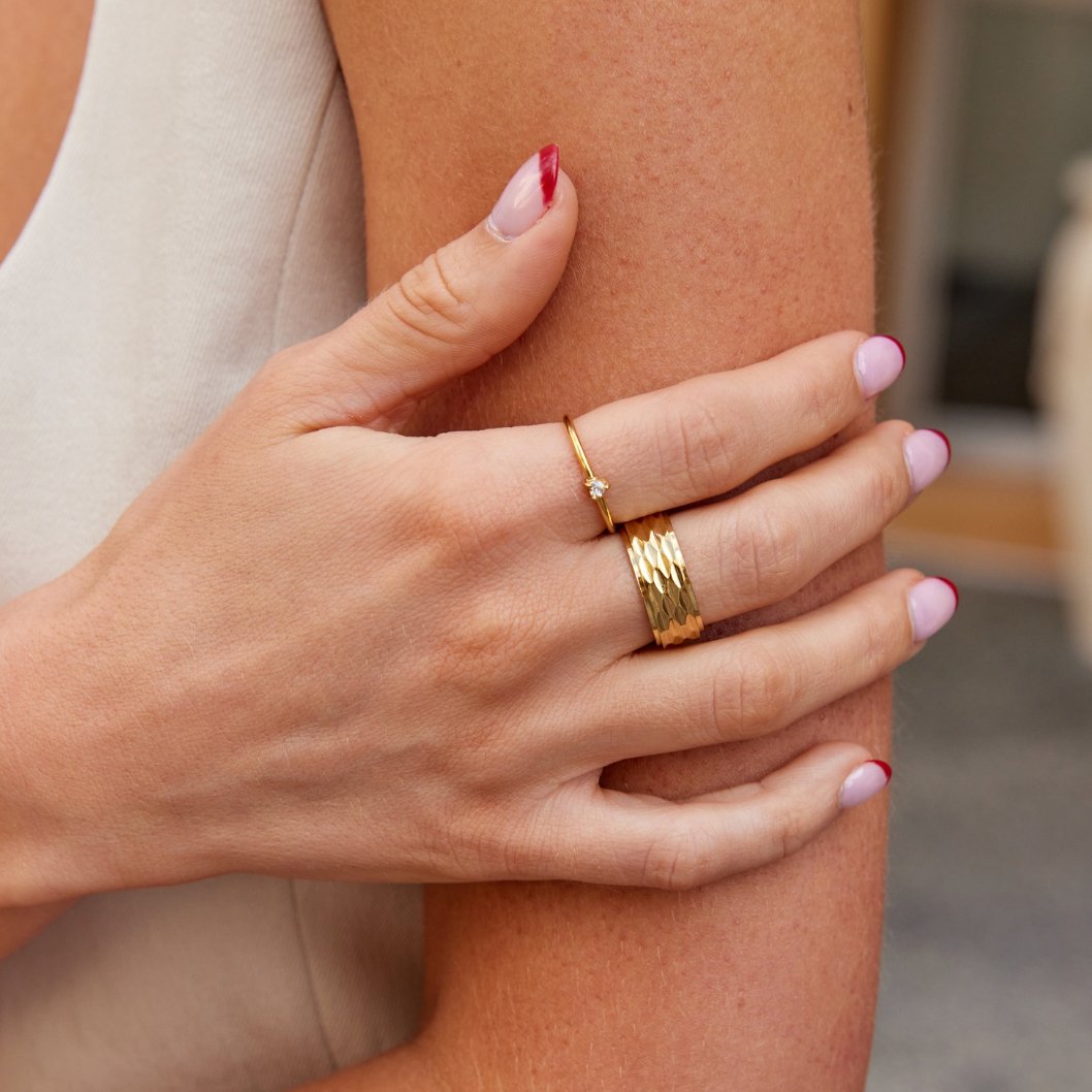 אהבה - טבעת לב קריסטל